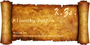 Klinszky Zsófia névjegykártya