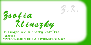 zsofia klinszky business card